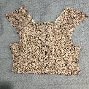 Red Floral AmericanEagle Baby Doll Dress